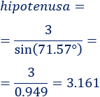 Fórmulas para calcular el seno, el coseno y la tangente del ángulo de un triángulo rectángulo a partir de sus lados y problemas resueltos de trigonometría básica aplicando dichas fórmulas. Geometría. Matemáticas. Secundaria.