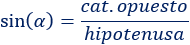 Fórmulas para calcular el seno, el coseno y la tangente del ángulo de un triángulo rectángulo a partir de sus lados y problemas resueltos de trigonometría básica aplicando dichas fórmulas. Geometría. Matemáticas. Secundaria.
